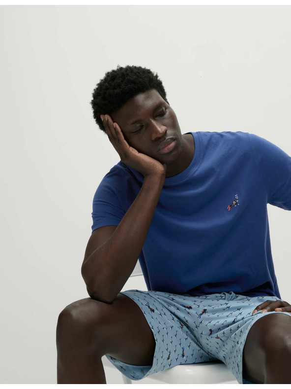 Marks & Spencer Búvár mintás 100% pamut pizsama szett Marks & Spencer kék