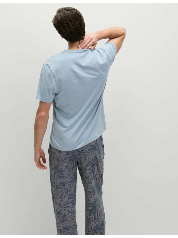 Marks & Spencer Pálmamintás 100% pamut pizsama szett Marks & Spencer kék
