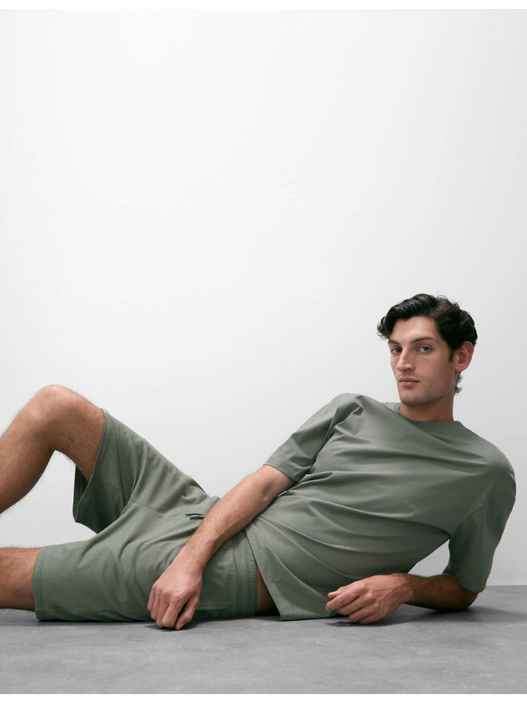 Marks & Spencer Supima® pamut és modal pizsama rövidnadrág Marks & Spencer zöld