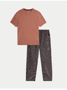 Marks & Spencer Geometriai mintás 100% pamut pizsama szett Marks & Spencer narancssárga