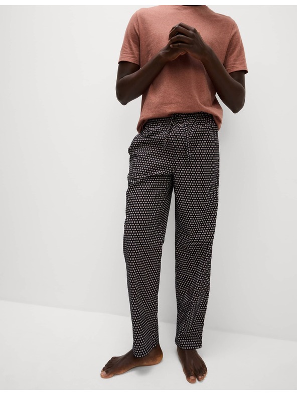 Marks & Spencer Geometriai mintás 100% pamut pizsama szett Marks & Spencer narancssárga