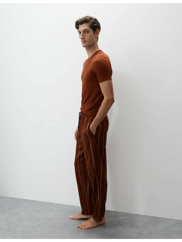 Marks & Spencer 100% lyocell csíkos pizsama nadrág Marks & Spencer barna