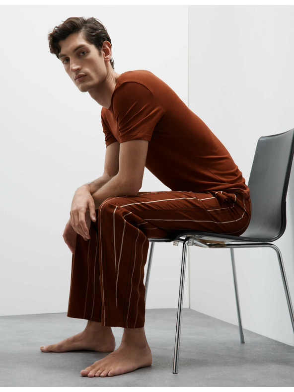 Marks & Spencer 100% lyocell csíkos pizsama nadrág Marks & Spencer barna