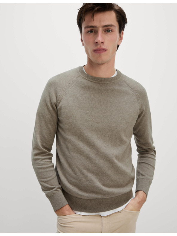 Marks & Spencer 100% pamut garbó nyakú pulóver Marks & Spencer bézs