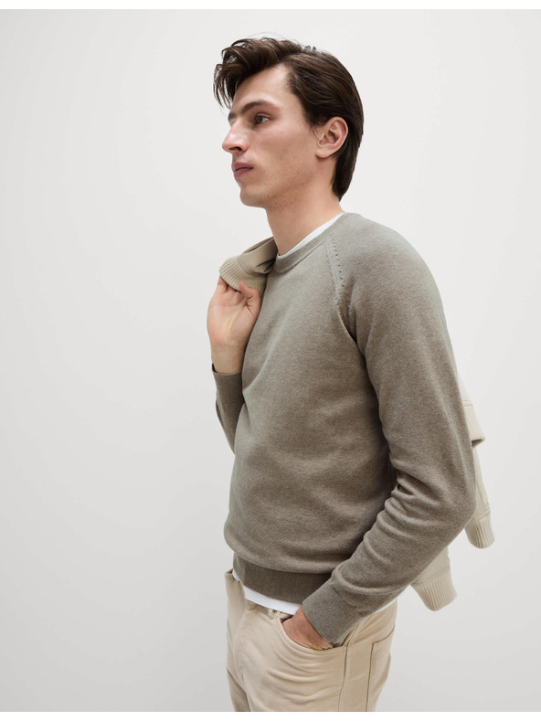 Marks & Spencer 100% pamut garbó nyakú pulóver Marks & Spencer bézs