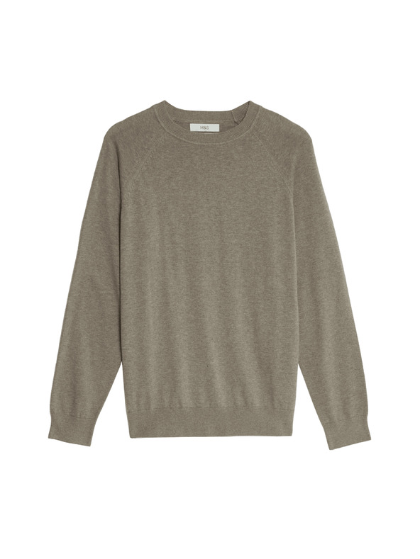 Marks & Spencer 100% pamut garbó nyakú pulóver Marks & Spencer bézs