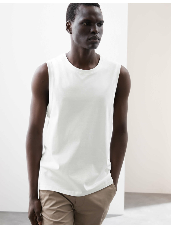 Marks & Spencer 100% Supima® pamut nyakú trikó Marks & Spencer fehér