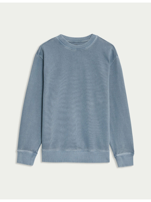 Marks & Spencer Festett, 100% pamut pulóver Marks & Spencer kék