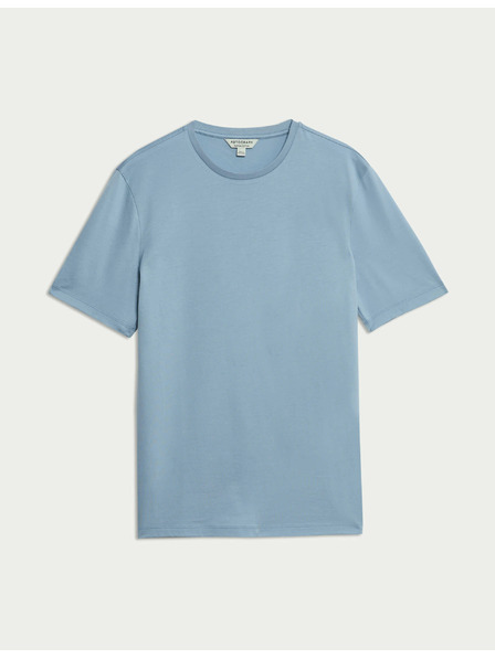 Marks & Spencer Prémium pamut póló, slim fit Marks & Spencer kék