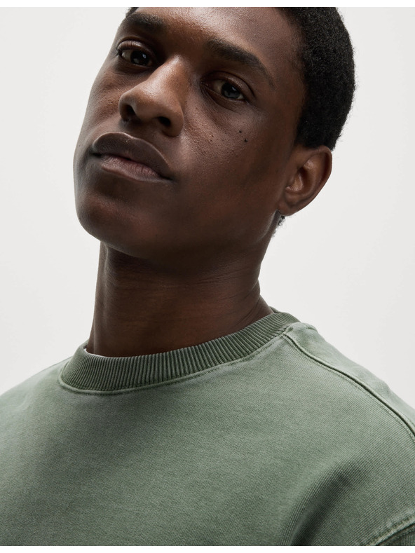 Marks & Spencer Festett, 100% pamut pulóver Marks & Spencer zöld