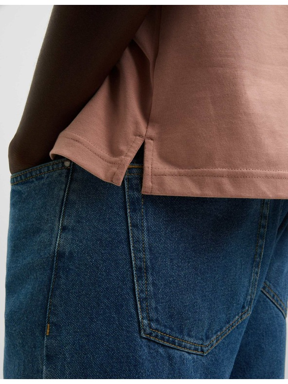 Marks & Spencer Közepes súlyú, 100% pamut póló zsebbel Marks & Spencer narancs