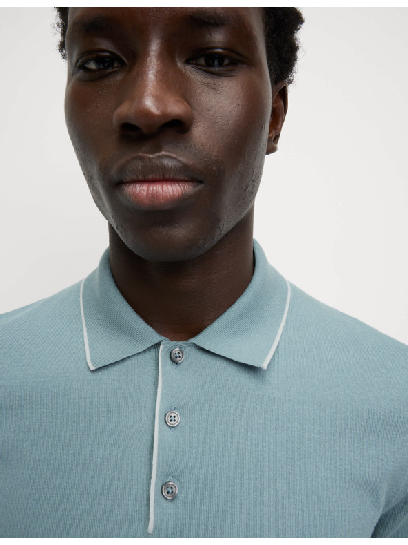 Marks & Spencer Kötött, magas pamattartalmú Marks & Spencer póló kék