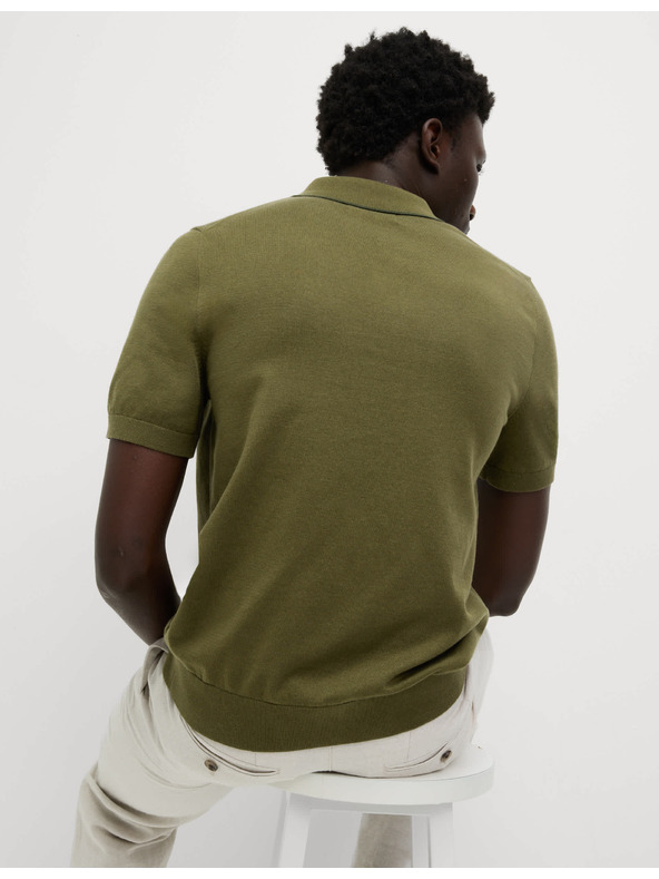Marks & Spencer Knitted polo shirt with high cotton content Marks & Spencer green