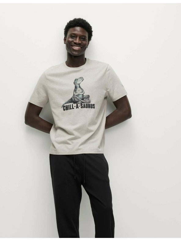 Marks & Spencer Pajama top made of pure cotton with dinosaur graphic Marks & Spencer beige