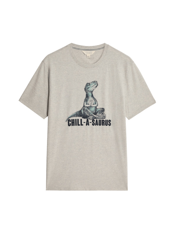 Marks & Spencer Pajama top made of pure cotton with dinosaur graphic Marks & Spencer beige