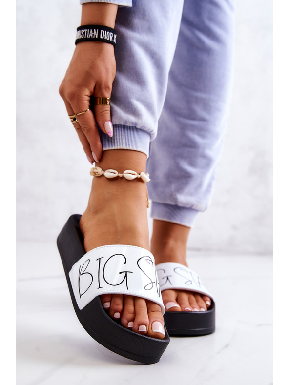 BIG STAR SHOES Női Big Star fekete-fehér papucs Női Big Star fekete-fehér papucs