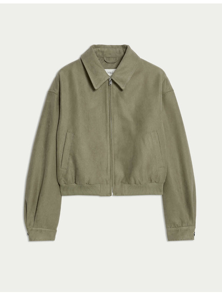 Marks & Spencer Suede relaxed Harrington jacket Marks & Spencer brown