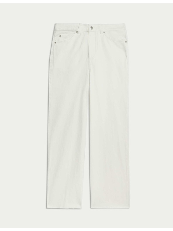 Marks & Spencer Rövidített bő szárú farmer Marks & Spencer fehér