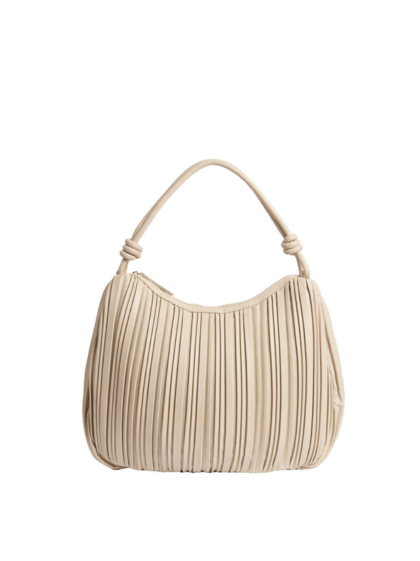 Marks & Spencer Bőrhatású pliszírozott válltáska felső fogantyúval Marks & Spencer törtfehér