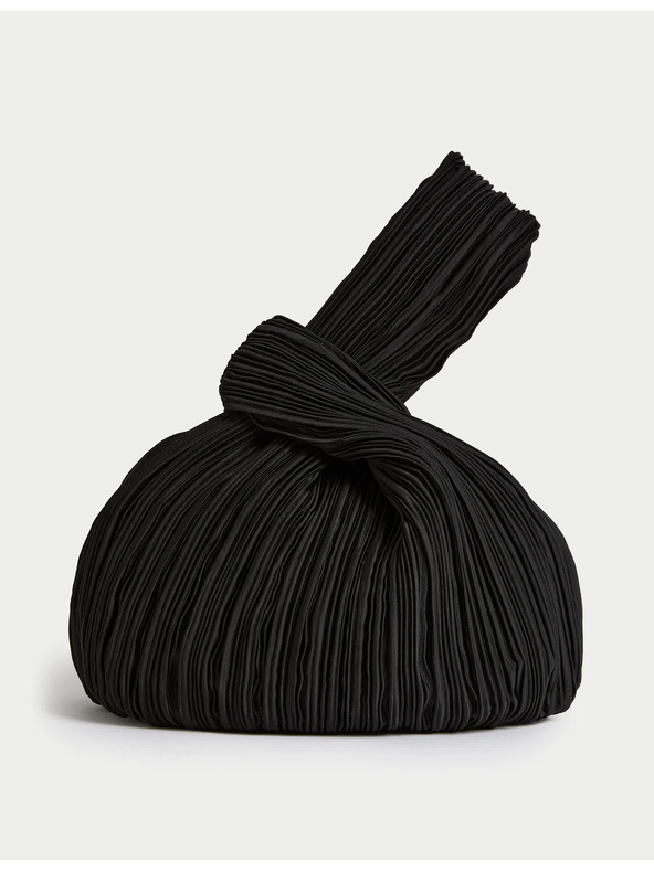 Marks & Spencer Pliszírozott fogantyús táska Marks & Spencer fekete