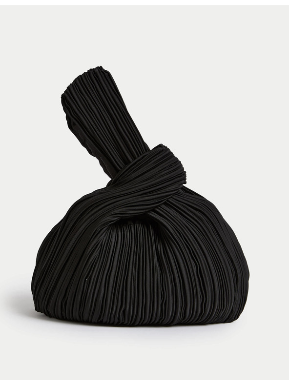 Marks & Spencer Pliszírozott fogantyús táska Marks & Spencer fekete