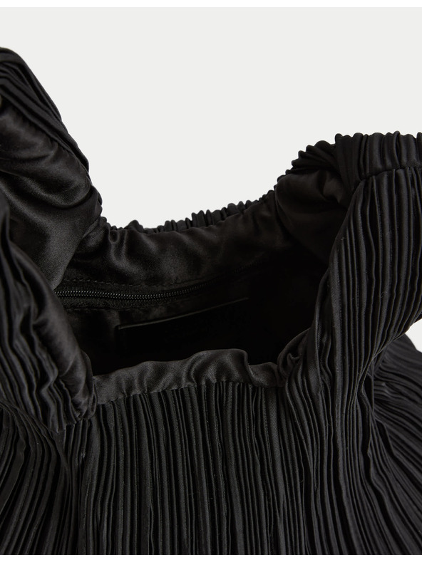 Marks & Spencer Pliszírozott fogantyús táska Marks & Spencer fekete