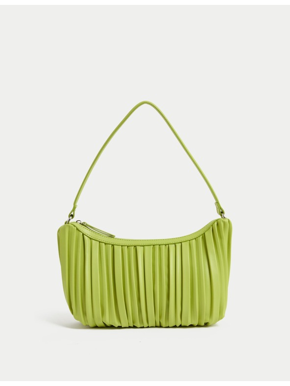 Marks & Spencer Pliszírozott válltáska műbőrből Marks & Spencer zöld