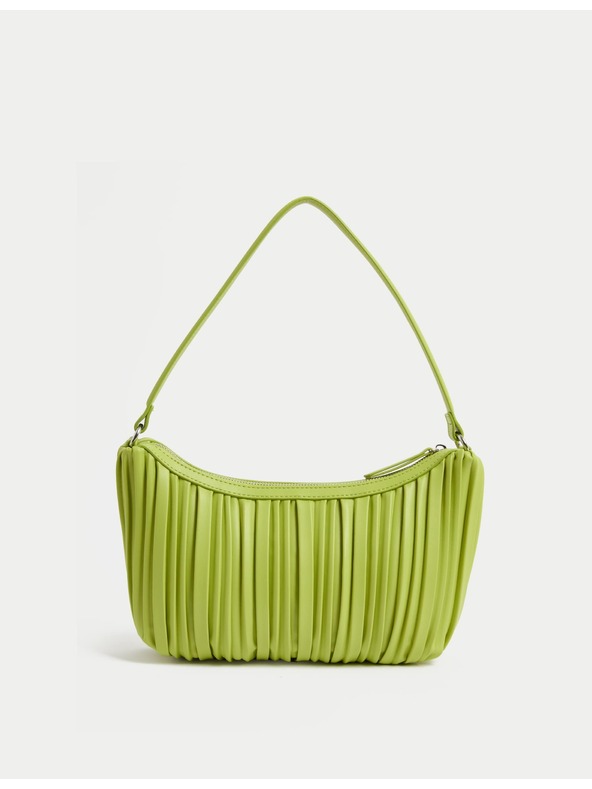 Marks & Spencer Pliszírozott válltáska műbőrből Marks & Spencer zöld