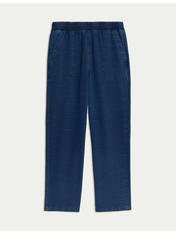 Marks & Spencer Farmer és jersey nadrág egyenes szárral Marks & Spencer sötétkék