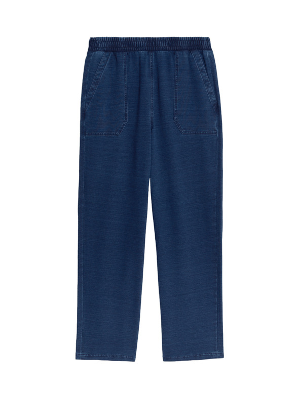Marks & Spencer Farmer és jersey nadrág egyenes szárral Marks & Spencer sötétkék