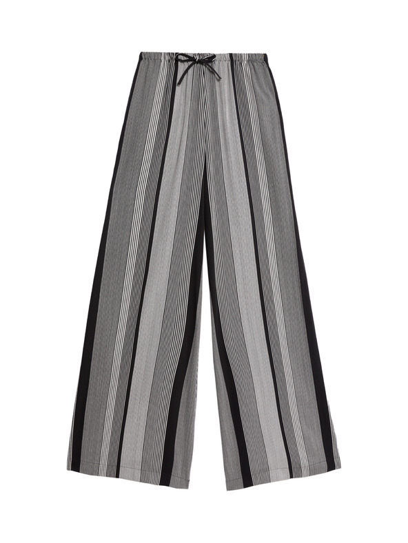 Marks & Spencer Twill nadrág mintázattal, bő szárral és magas derékkal Marks & Spencer szürke