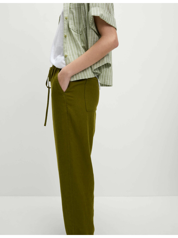 Marks & Spencer Zsinórral húzható, szűkített szárú, magas len tartalmú nadrág Marks & Spencer