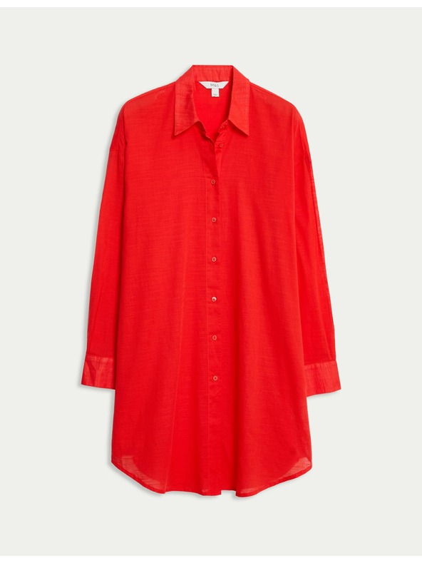 Marks & Spencer Tengerparti ing 100% pamutból gallérral Marks & Spencer piros