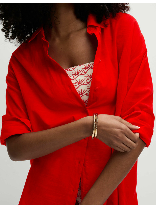 Marks & Spencer Tengerparti ing 100% pamutból gallérral Marks & Spencer piros