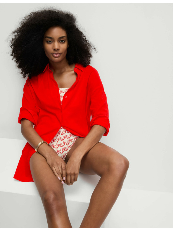 Marks & Spencer Tengerparti ing 100% pamutból gallérral Marks & Spencer piros