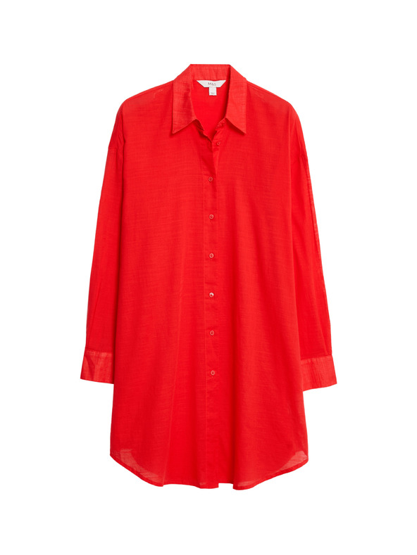 Marks & Spencer Tengerparti ing 100% pamutból gallérral Marks & Spencer piros