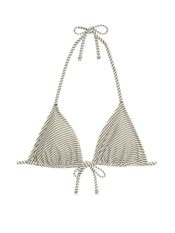 Marks & Spencer Háromszög alakú bikini felső nyomattal és nyakba kötős Marks & Spencer zöld