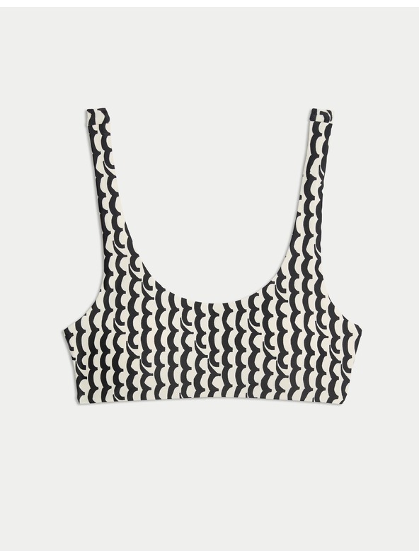 Marks & Spencer Párnázott bikini felső nyomattal és ovális nyakkivágással Marks & Spencer törtfehér