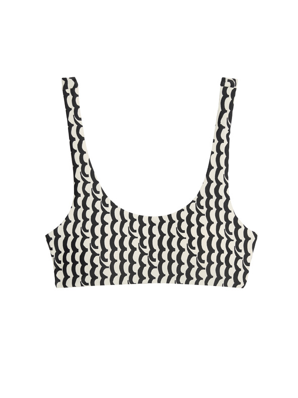 Marks & Spencer Párnázott bikini felső nyomattal és ovális nyakkivágással Marks & Spencer törtfehér