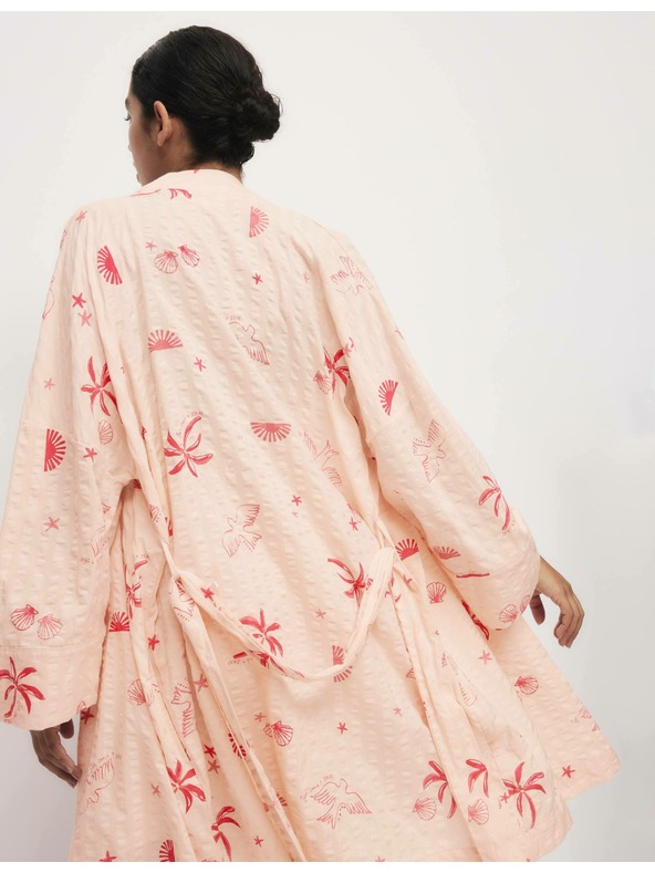 Marks & Spencer Gyűrött átlapolt fürdőköpeny magas pamuttartalommal Marks & Spencer rózsaszín