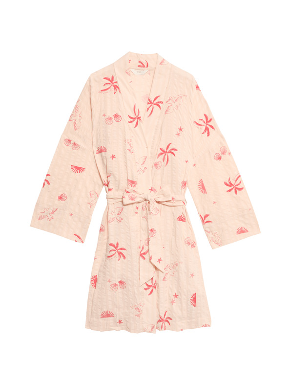 Marks & Spencer Gyűrött átlapolt fürdőköpeny magas pamuttartalommal Marks & Spencer rózsaszín