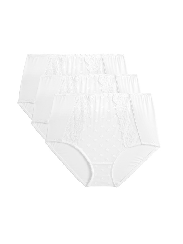 Marks & Spencer Virág hímzésű alsónadrág, 3 db csomag Marks & Spencer fehér