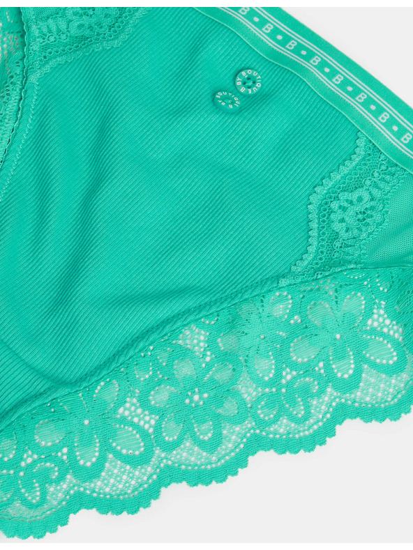 Marks & Spencer Magasan szabott bordázott Lotta alsónadrág magas derékkal, pamutkevert Marks & Spencer zöld