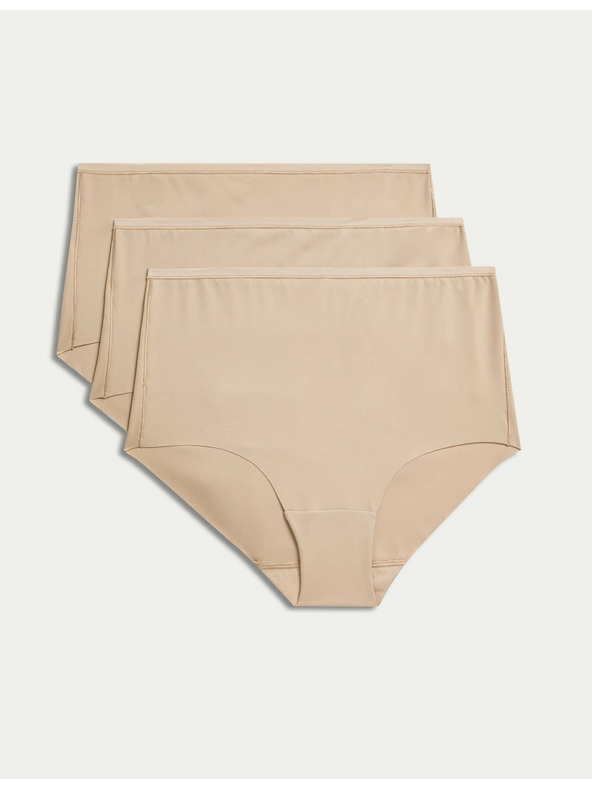 Marks & Spencer Flexifit™ varrásmentes magas derekú rövidnadrág, 3 db Marks & Spencer bézs