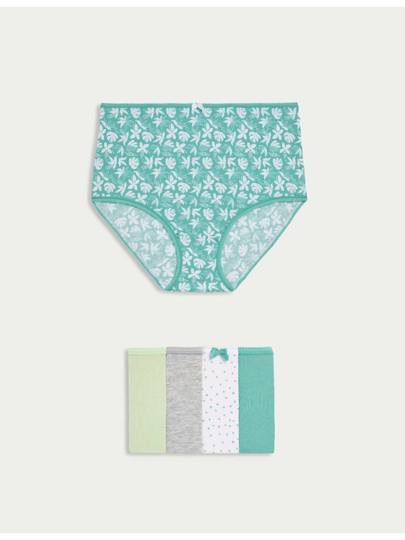 Marks & Spencer Derék alatti alsó pamut Lycra™ anyaggal, 5 db Marks & Spencer zöld