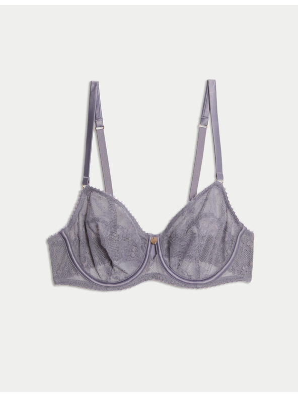 Marks & Spencer Marks & Spencer lila, Rosa balkonos melltartó merevítővel és csipkével, A–E méret