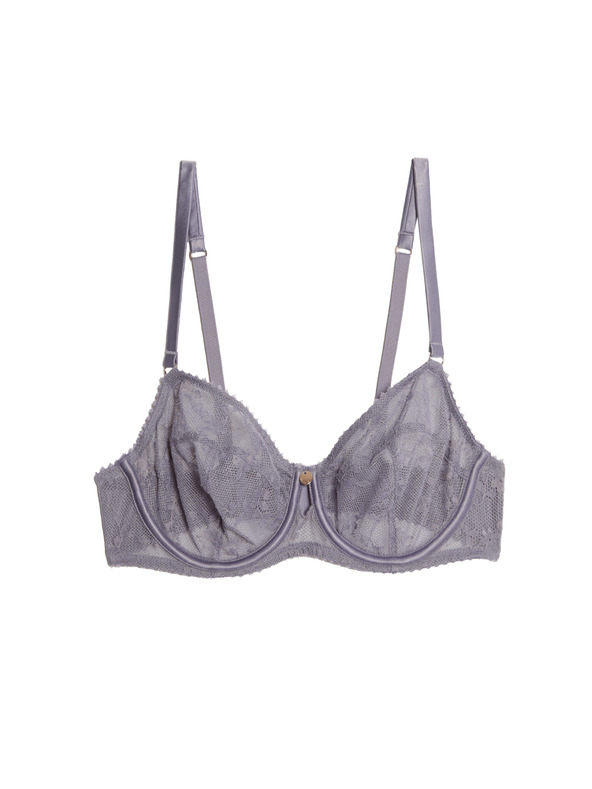 Marks & Spencer Marks & Spencer lila, Rosa balkonos melltartó merevítővel és csipkével, A–E méret