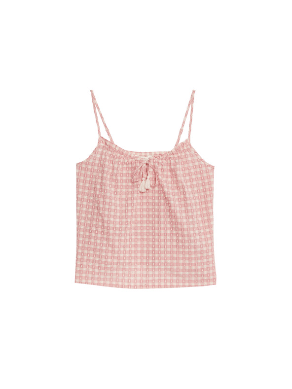 Marks & Spencer Marks & Spencer rózsaszín, 100% pamut kockás pizsama trikó elöl megkötővel