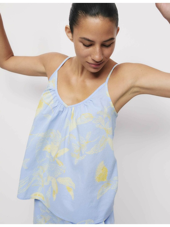 Marks & Spencer Marks & Spencer kék, 100% pamut inges felső mintával