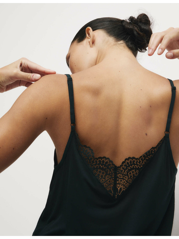 Marks & Spencer Marks & Spencer fekete, Kami pizsama felső csipke részlettel